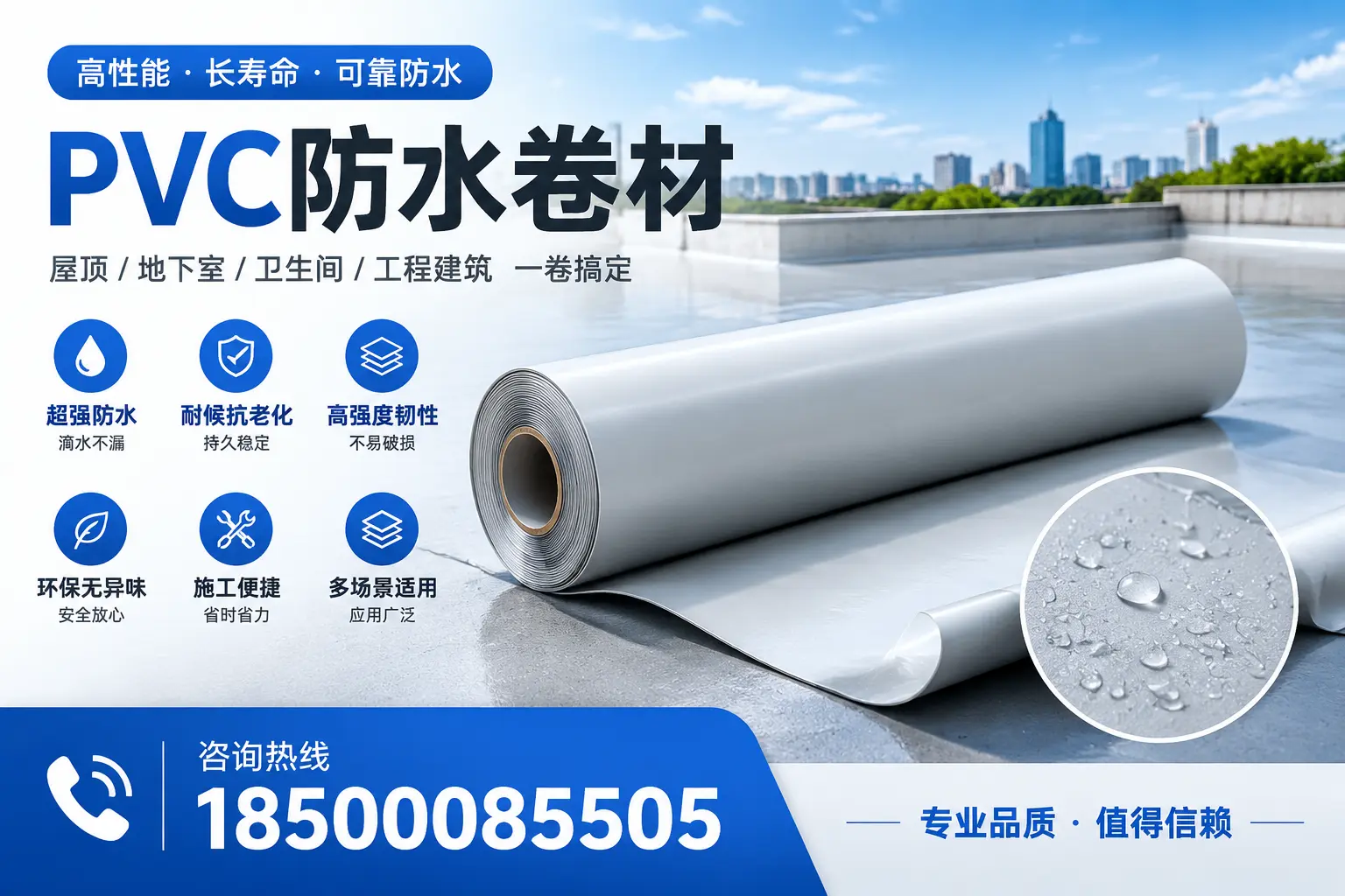 PVC防水卷材的防水效果评测,适合临夏的科学依据